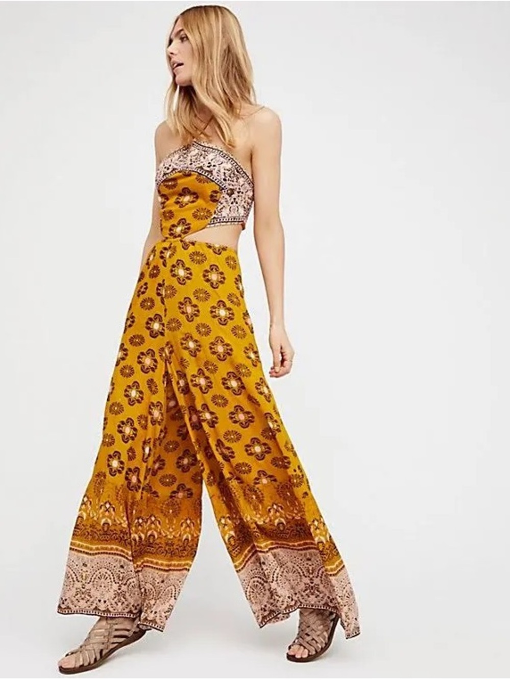 Free People Maribelle Halter Jumpsuit Size Small